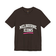 Unisex jersey short sleeve tee with Melbourne Icons print, premium 100% cotton, streetwear fit, soft and breathable