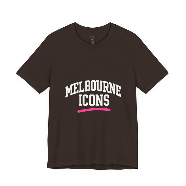 Unisex jersey short sleeve tee with Melbourne Icons print, premium 100% cotton, streetwear fit, soft and breathable