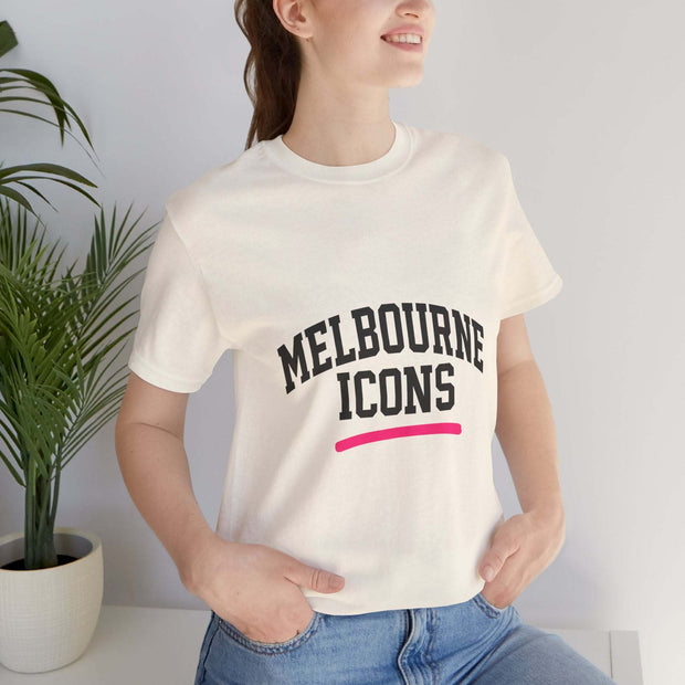 Unisex jersey short sleeve tee in premium cotton with Melbourne Icons print and retail fit