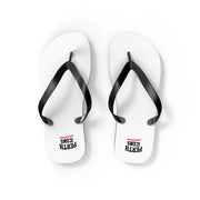 Custom White Flip Flops with Minimal Logo