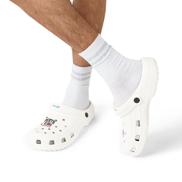 White EVA Foam Clogs with “Petty Icon” Graphic