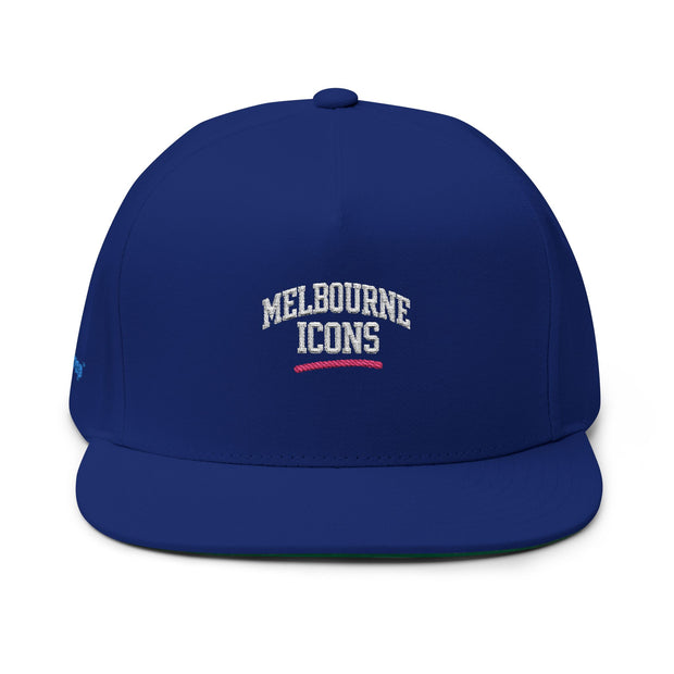 Melbourne Icons Embroidered Flat Bill Cap - Streetwear Snapback