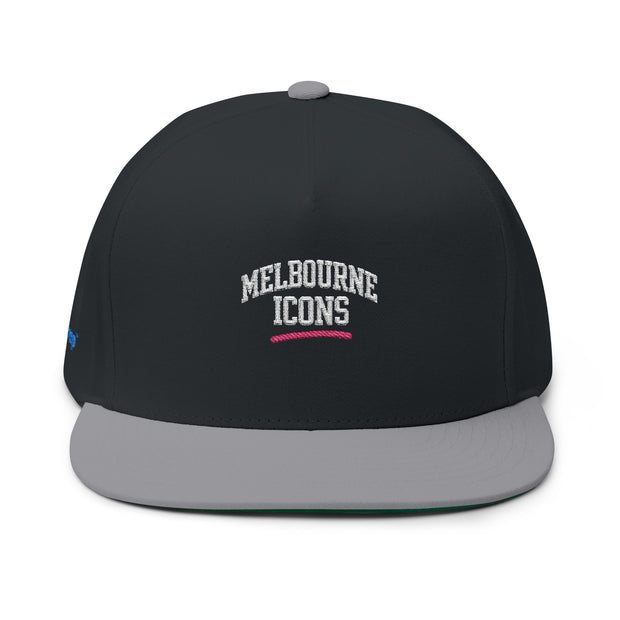 Melbourne Icons Embroidered Flat Bill Cap - Streetwear Snapback