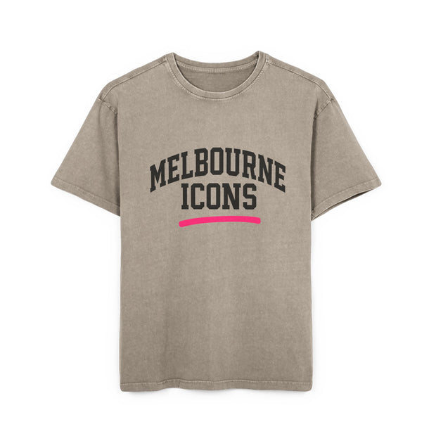 Melbourne Icons Oversize Tee - Acid Wash Style