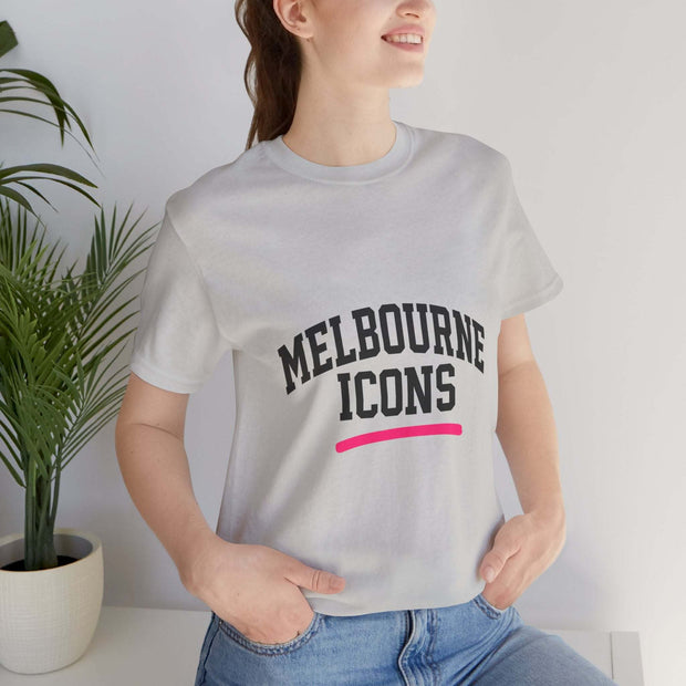 Unisex jersey short sleeve tee in premium cotton with Melbourne Icons print and retail fit