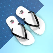 Custom White Flip Flops with Minimal Logo