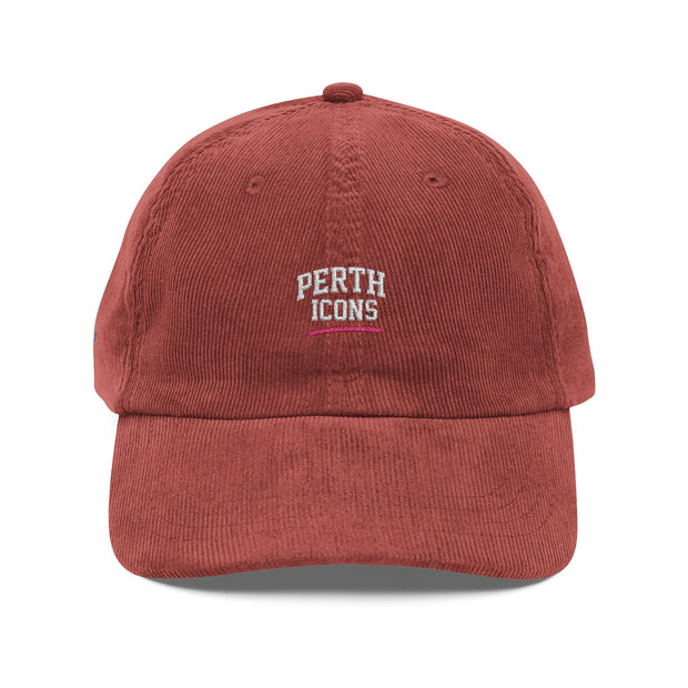 Vintage Corduroy Embroidered Retro 'Perth' Logo