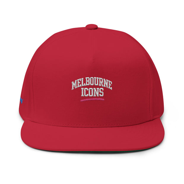 Melbourne Icons Embroidered Flat Bill Cap - Streetwear Snapback