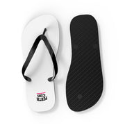 Custom White Flip Flops with Minimal Logo