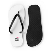 Custom White Flip Flops with Minimal Logo