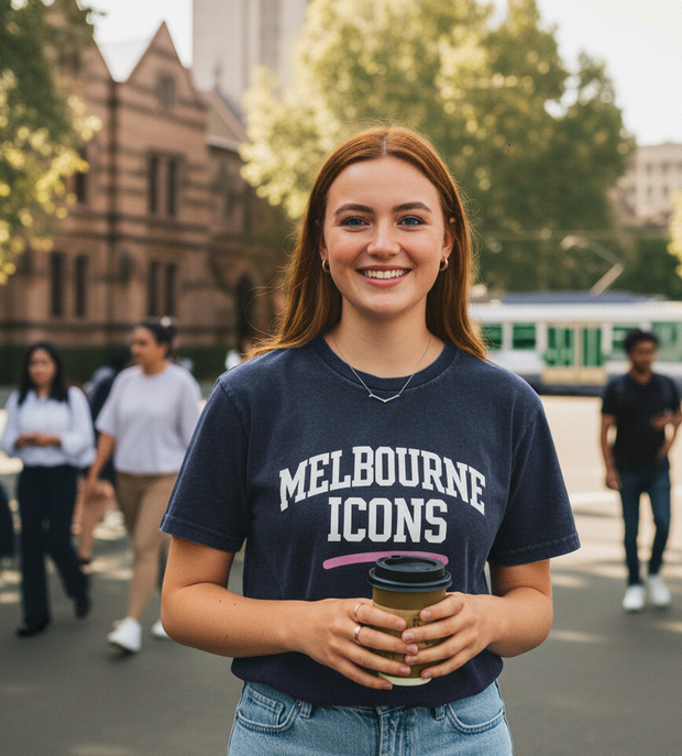 Melbourne Icons Acid Washed Tee