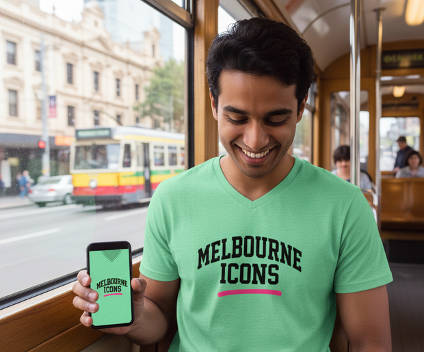 Melbourne Icons V-Neck Tee - Fitted Streetwear Essential