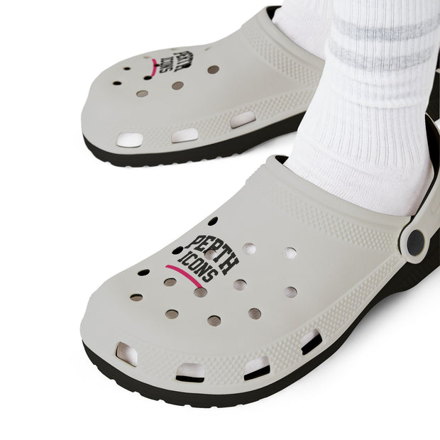 White EVA Foam Clogs with “Petty Icon” Graphic