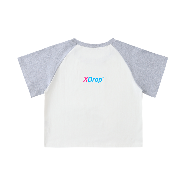 xdropfit, womenswear, colorblo,women,croptop, raglansleeve, sportyl,ottonblend, aussiedesign, prem,minimaliststyle, summerfashion,limiteddrop