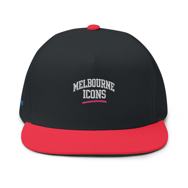 Melbourne Icons Embroidered Flat Bill Cap - Streetwear Snapback