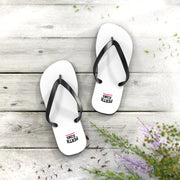 Custom White Flip Flops with Minimal Logo