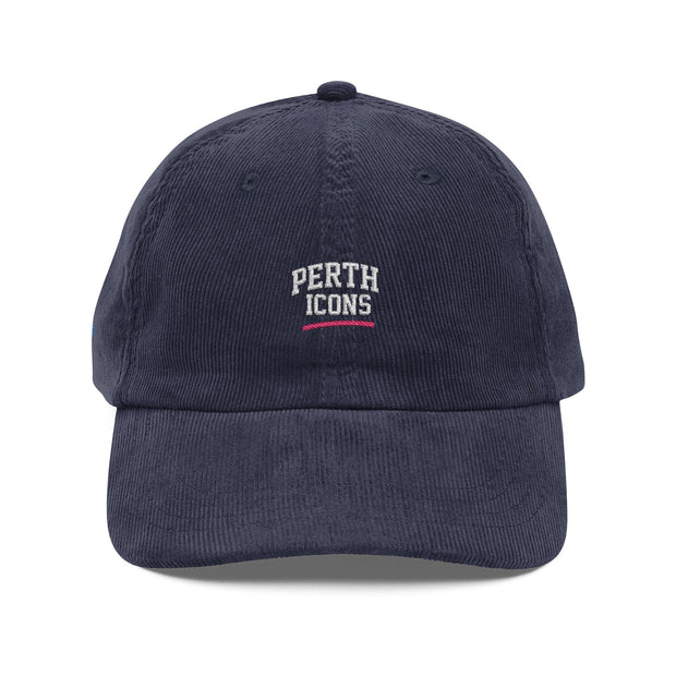 Vintage Corduroy Embroidered Retro 'Perth' Logo
