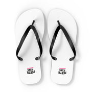 Custom White Flip Flops with Minimal Logo