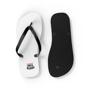 Custom White Flip Flops with Minimal Logo
