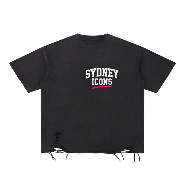 Snow Washed Raw-Hem T-Shirt