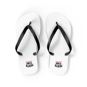 Custom White Flip Flops with Minimal Logo