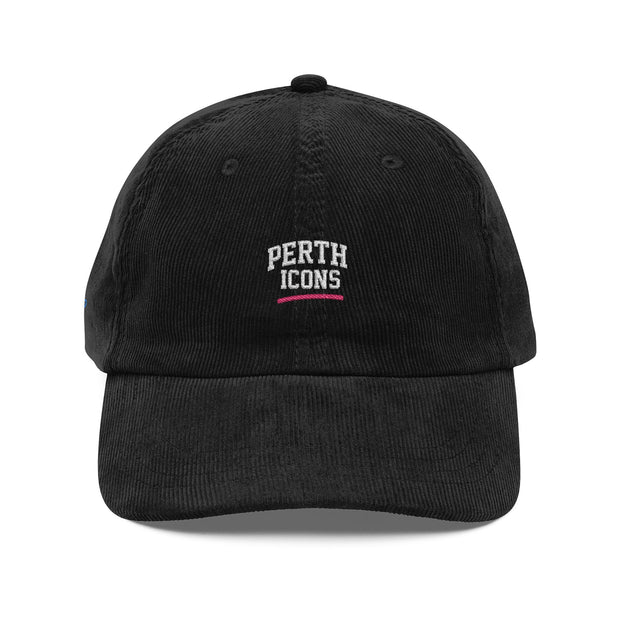 Vintage Corduroy Embroidered Retro 'Perth' Logo