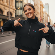 Cropped Half-Zip Sweatshirt