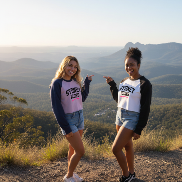 Raw-Hem Color-Block Raglan Crop Sweatshirt