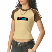 Core Contrast Stripes Bodycon Raglan T-Shirt