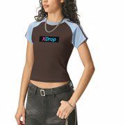 Core Contrast Stripes Bodycon Raglan T-Shirt