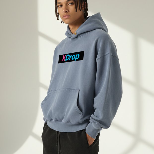 Core Frayed Enzyme Washed Fleece Hoodie