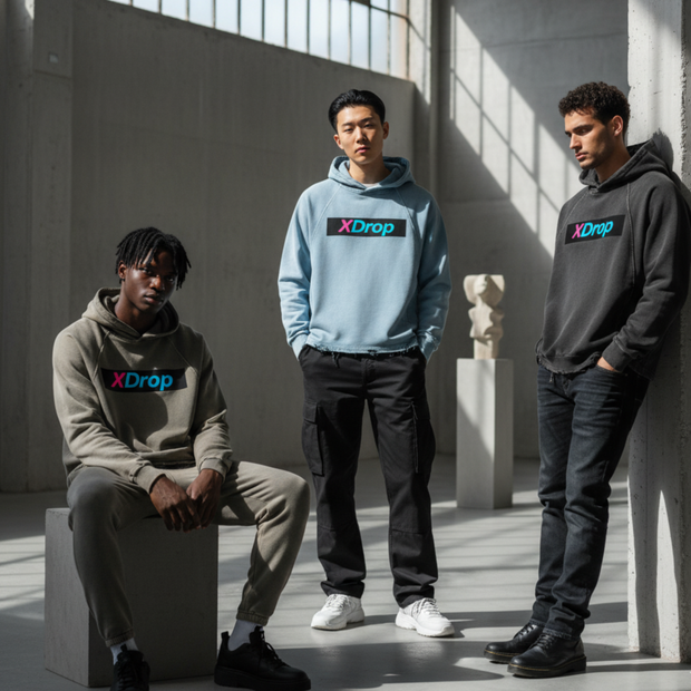 Core Vintage Washed Frayed-Hem Hoodie