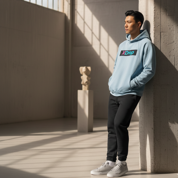 Core Vintage Washed Frayed-Hem Hoodie