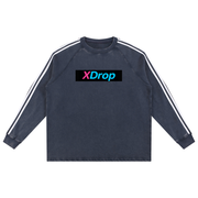 mens, menswear, limitededition,core collection, contrast tape,snow wash sweater, xdrop core,,cotton sweatshirt, unisex stre,raglan sleeve, oversized fit, ,men’s streetwear, everyday ess