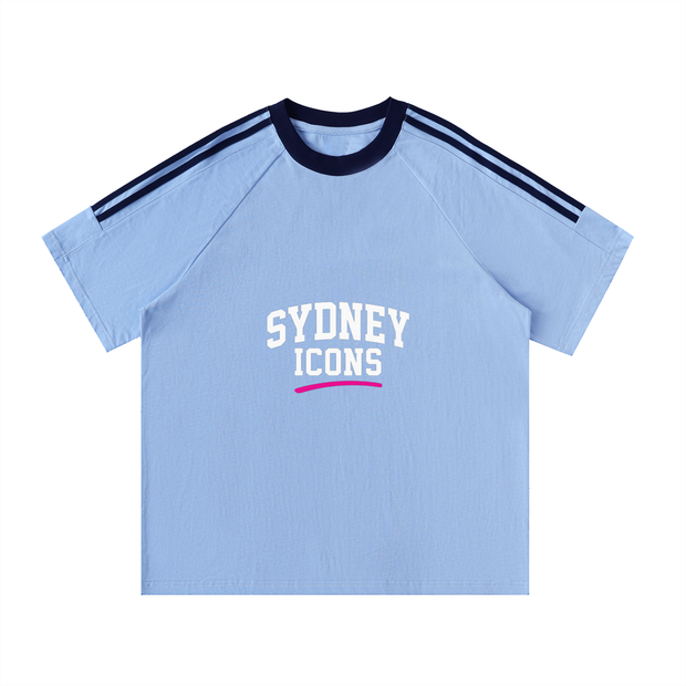 xdrop, menswear, contrasttape,crewnecktee, streetwearau, aus,relaxedfit, sportylook, cotton,aussiebrand, summerfit, modern,dropfashion