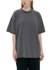 Snow Washed Raw-Edge Neckline T-Shirt