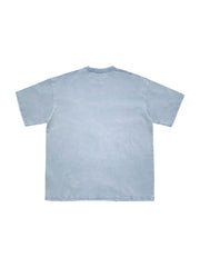 Snow Washed Raw-Edge Neckline T-Shirt