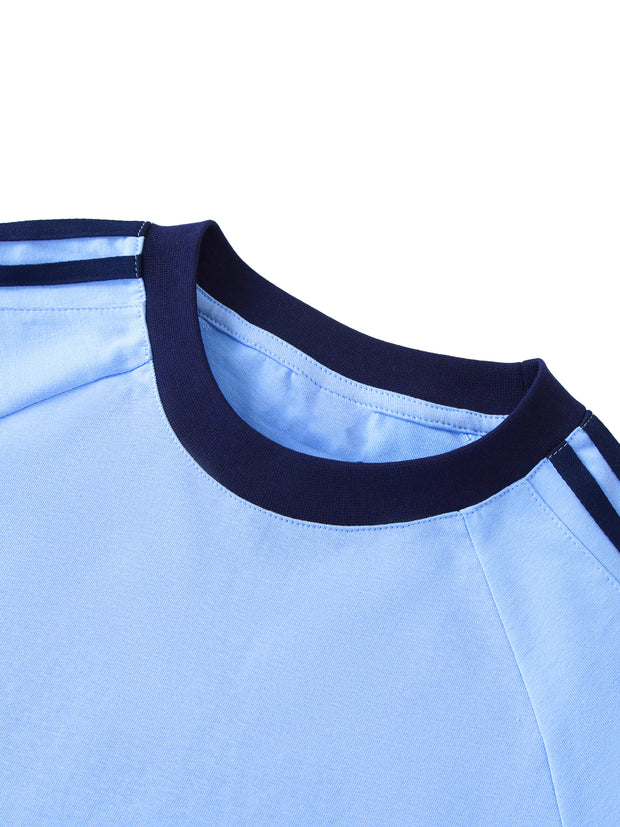 xdrop, menswear, contrasttape,crewnecktee, streetwearau, aus,relaxedfit, sportylook, cotton,aussiebrand, summerfit, modern,dropfashion